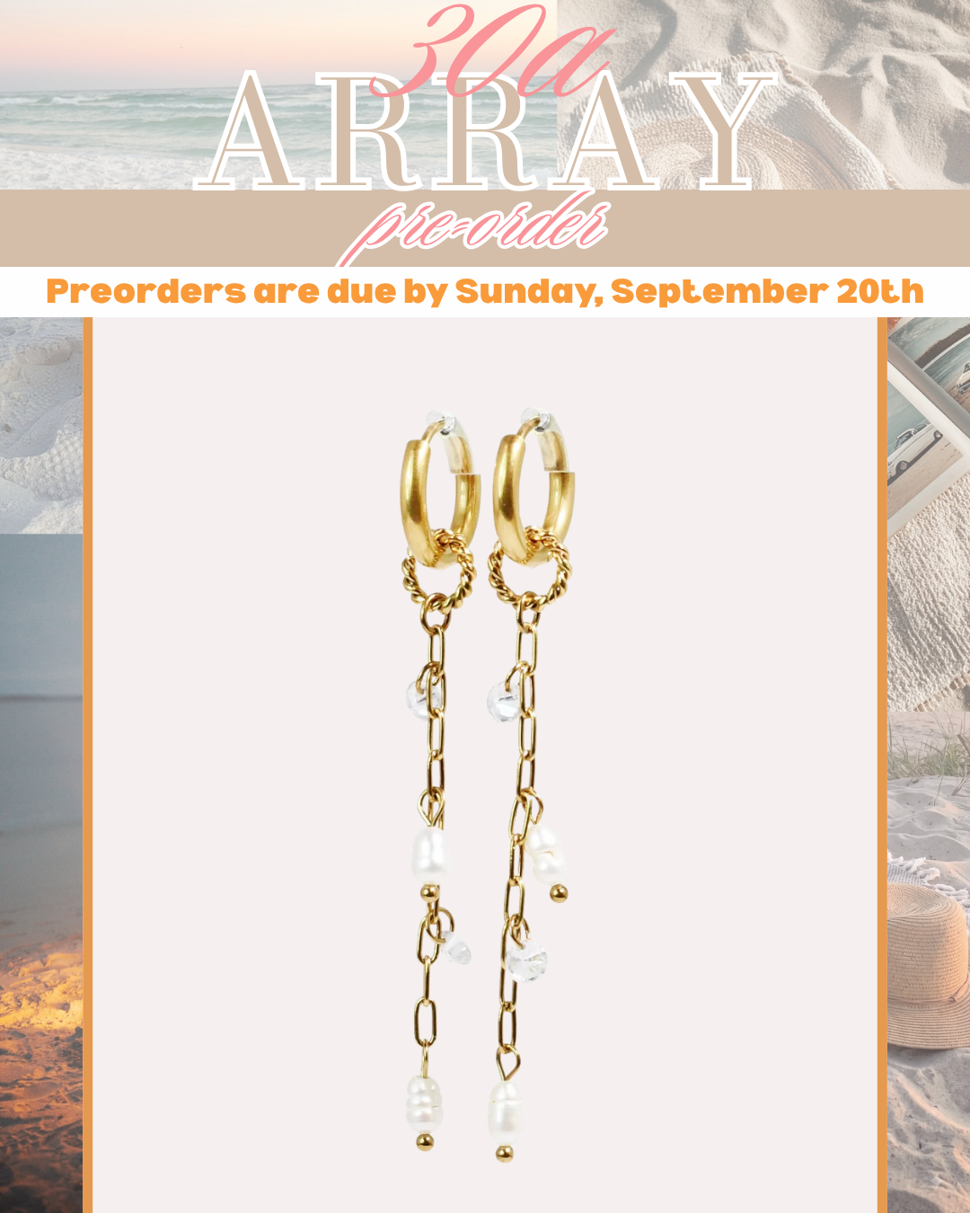 PREORDER - PEARL DROPS LOVE WATERPROOF EARRINGS