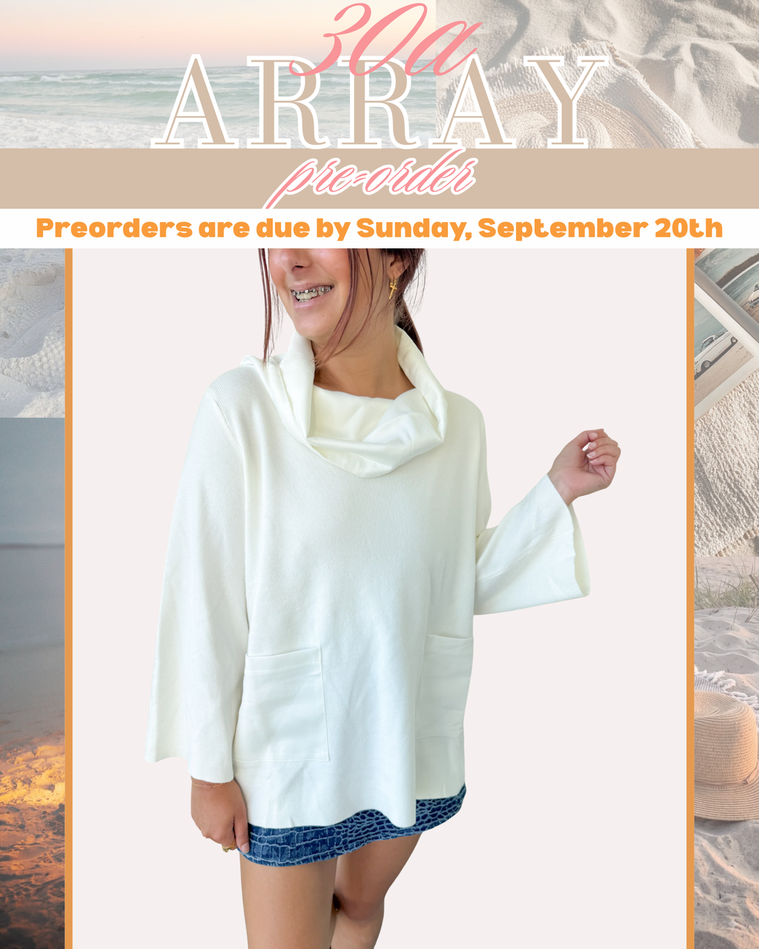 PREORDER - WINTER WHITE MOCK NECK KNIT