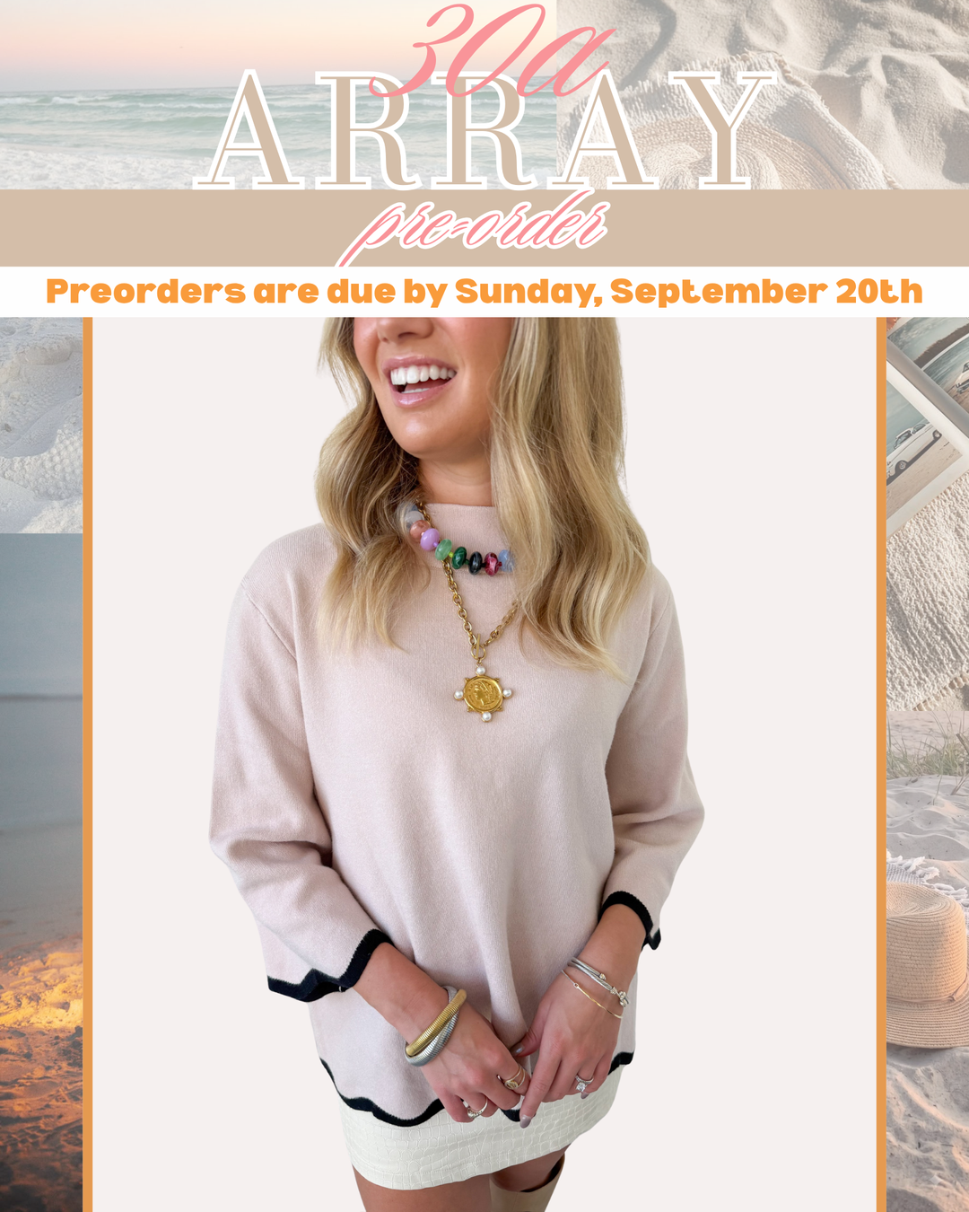 PREORDER - SCALLOPED EDGE MOCK NECK SWEATER