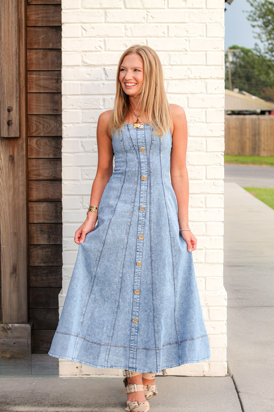 KATIE DENIM MAXI DRESS