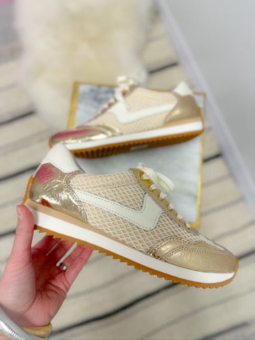 BIANCA GOLD WOVEN MESH SNEAKER