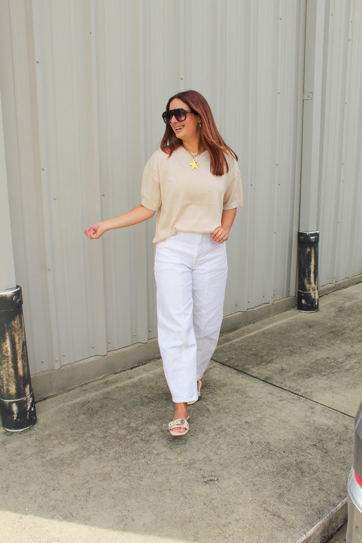 BETTER BASICS SHORT SLEEVE KNIT TEE