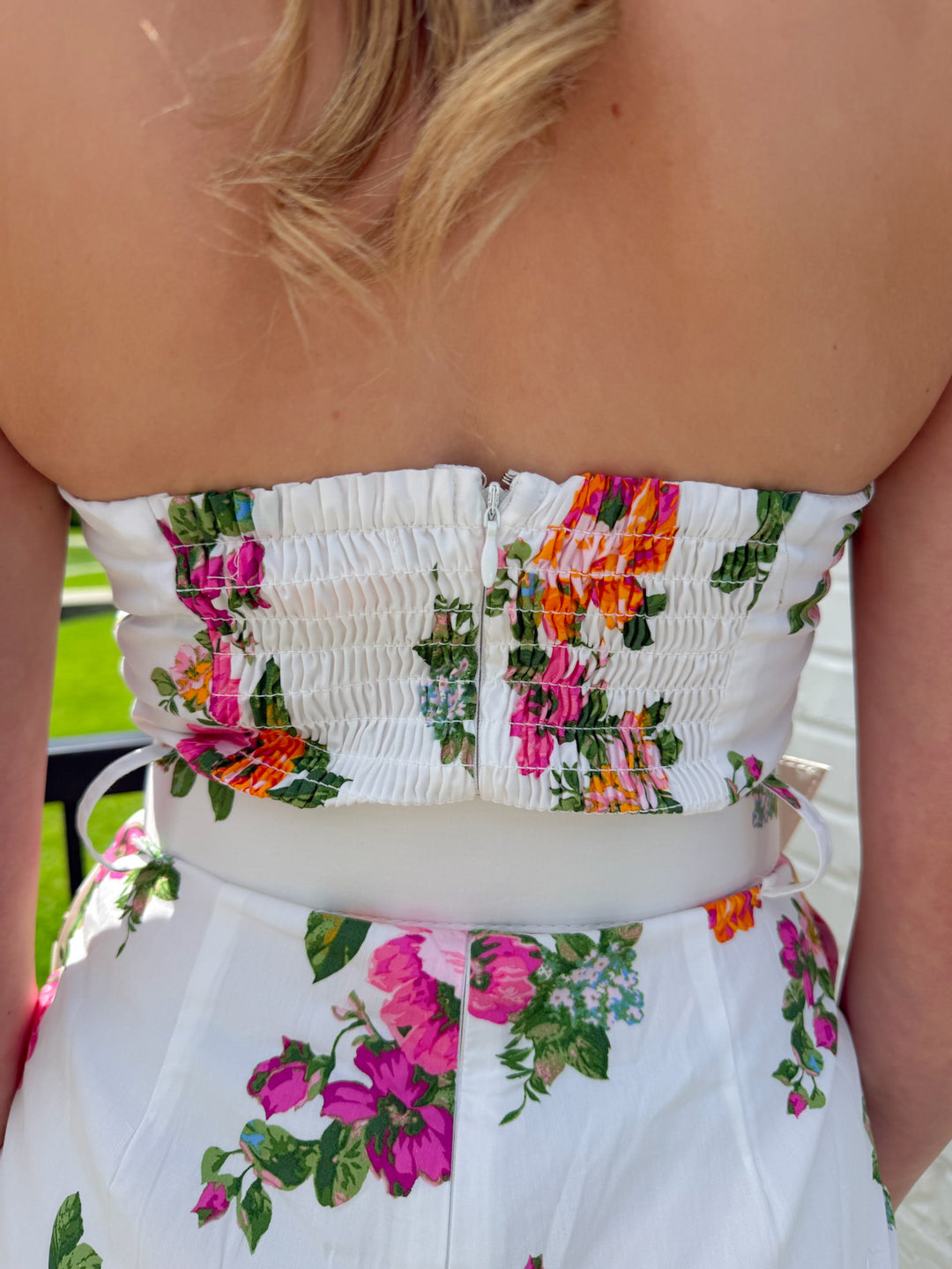DAISY FLORAL STRAPLESS ROMPER