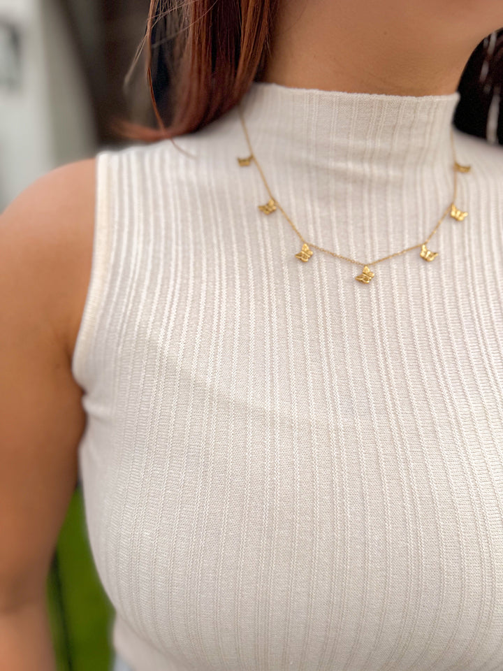 ELEVATED BASIC SLEEVELESS KNIT TOP