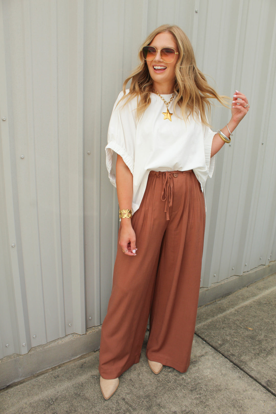 AMBER OVERSIZED ELASTIC CUFF TOP