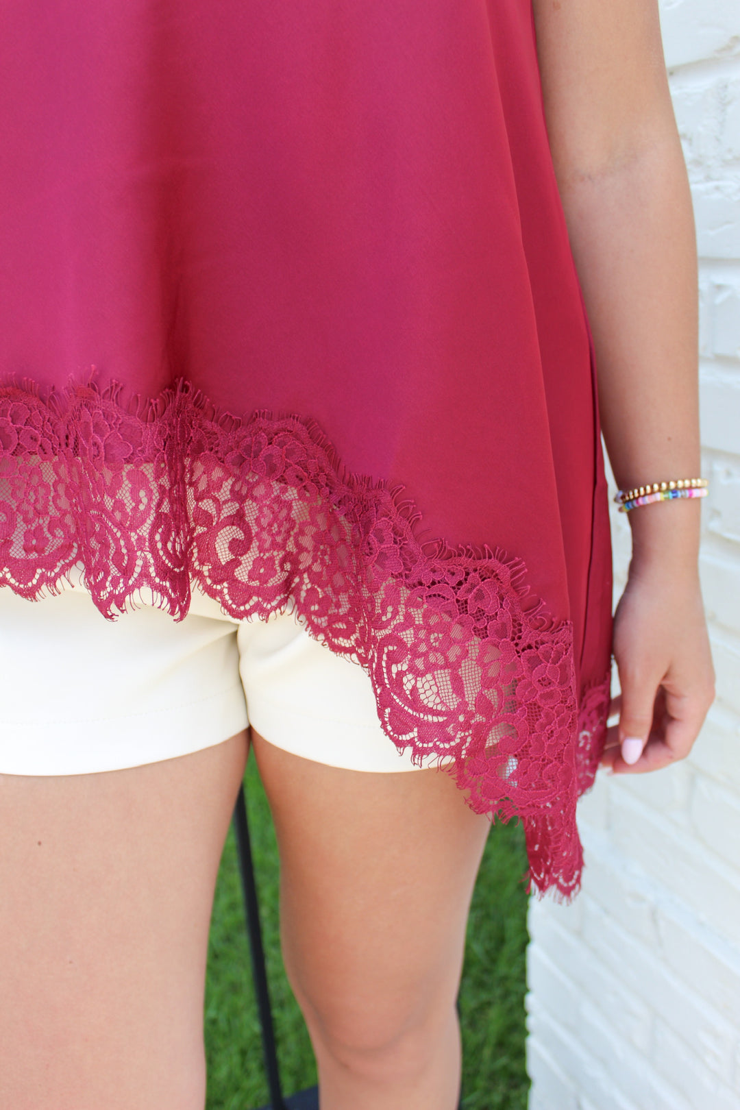 HEART EYES LACE LINED ASYMMETRICAL HALTER NECK