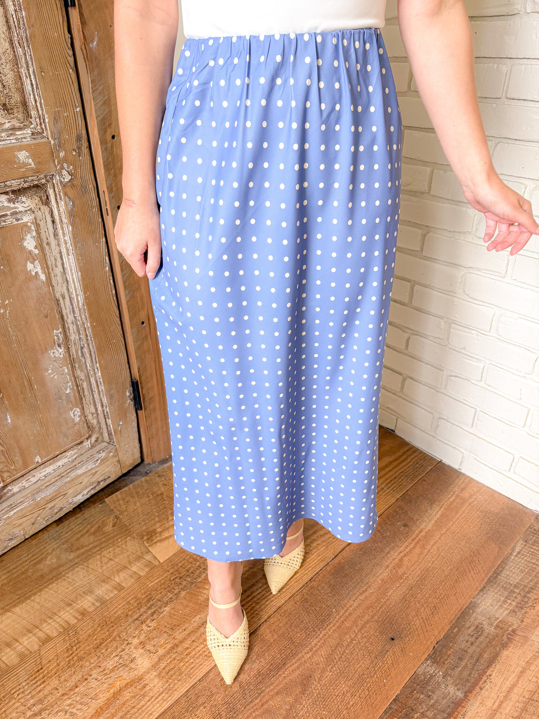 THE VIVIENNE POLKA DOT MIDI SKIRT