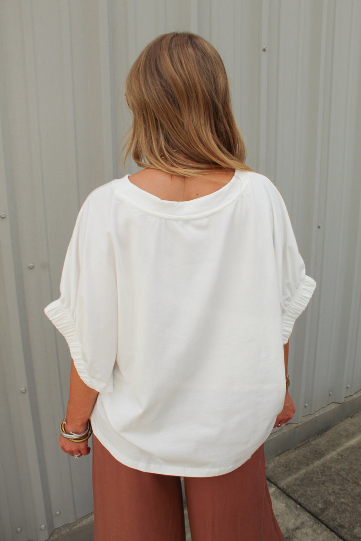 AMBER OVERSIZED ELASTIC CUFF TOP