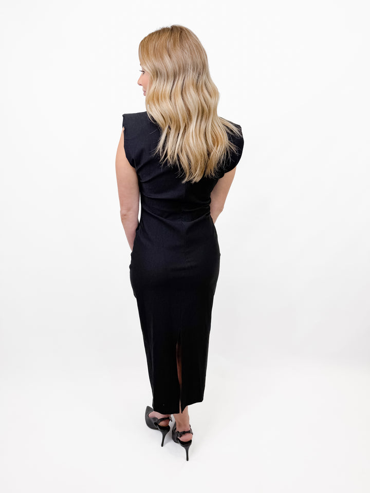 BLACK MIDI DRESS