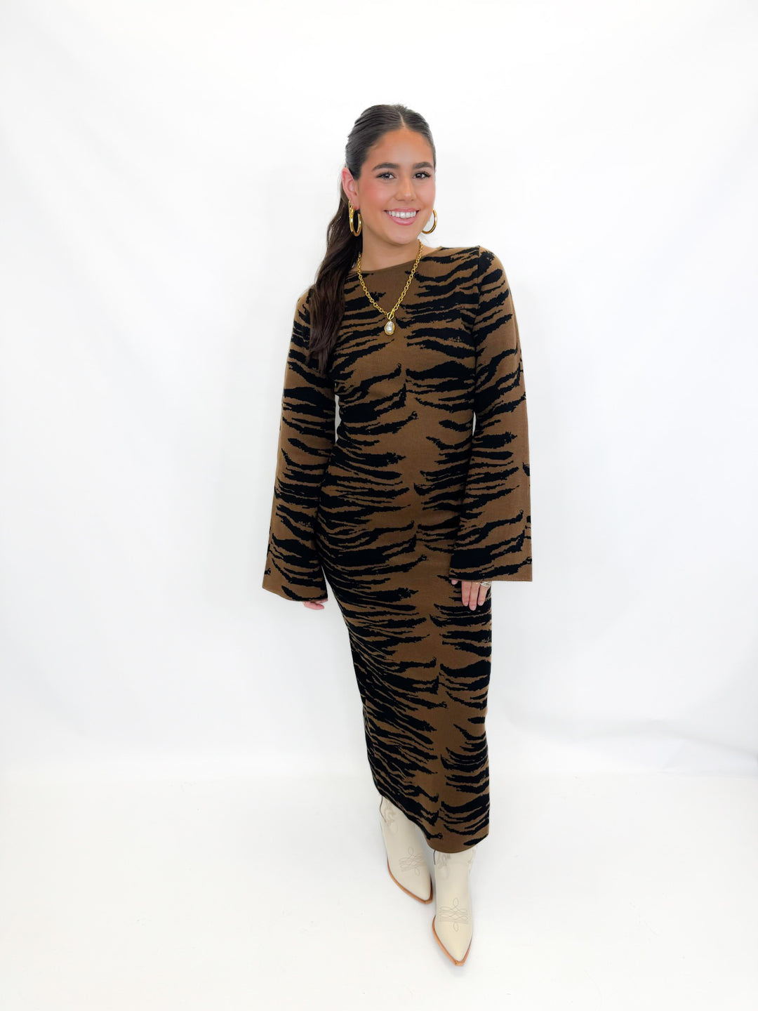 WALK THE LINE MIDI DRESS