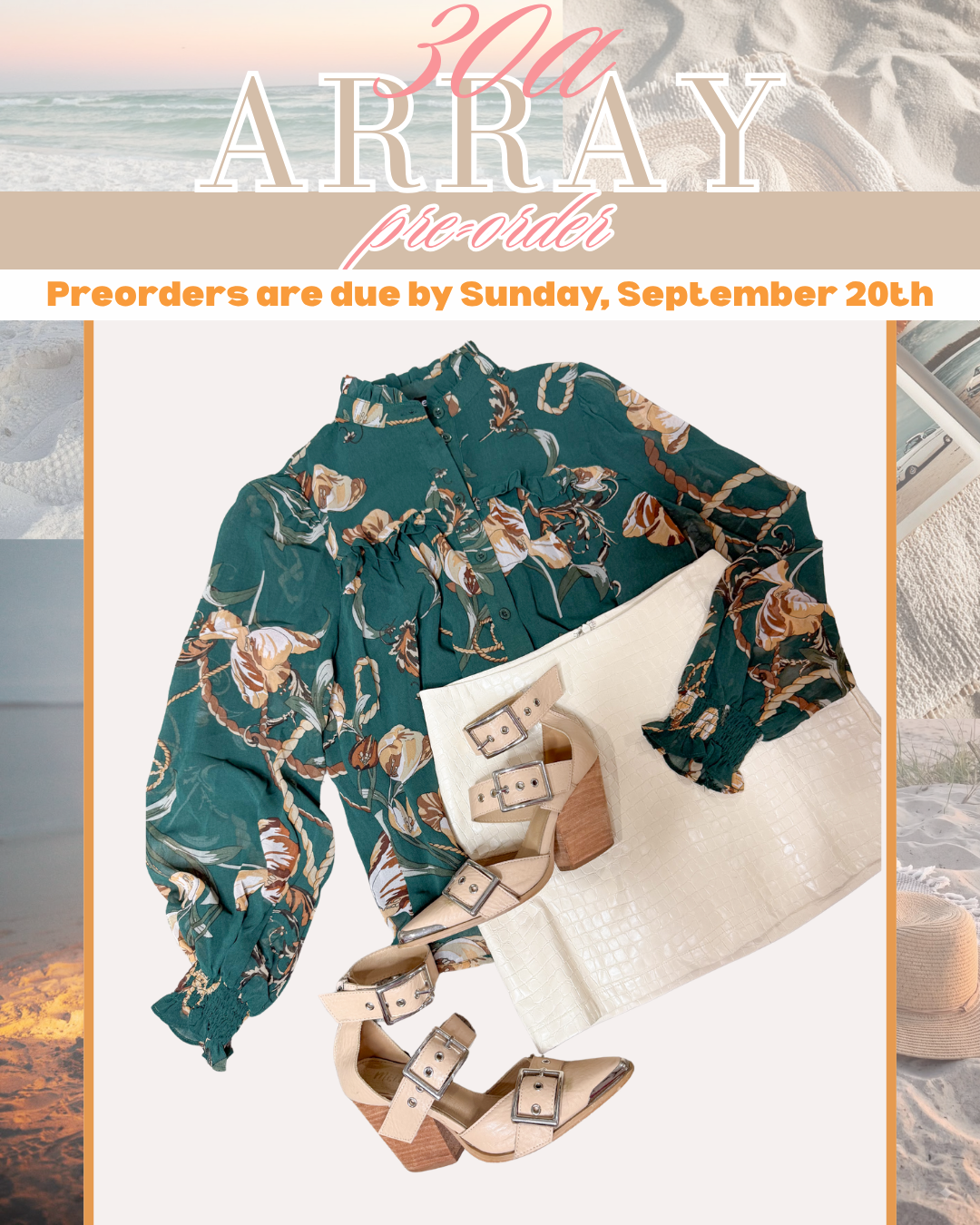 PRE-ORDER: DARK GREEN FLORAL CHAIN PRINT TOP