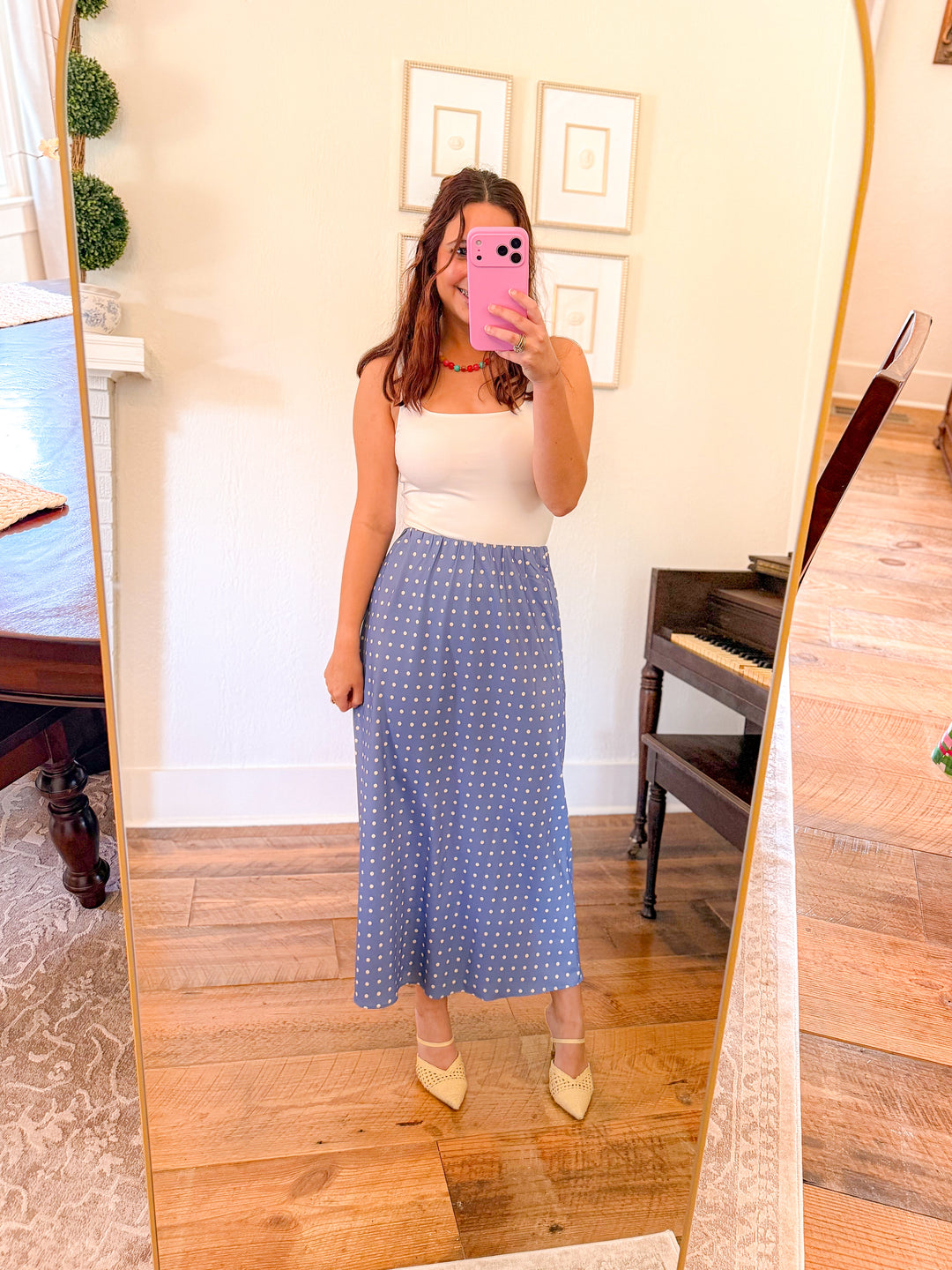 THE VIVIENNE POLKA DOT MIDI SKIRT
