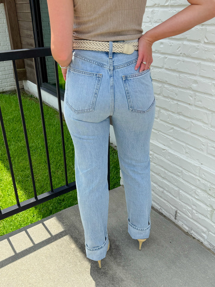 CASSIE SUPER HIGH RISE STRAIGHT LEG JEAN