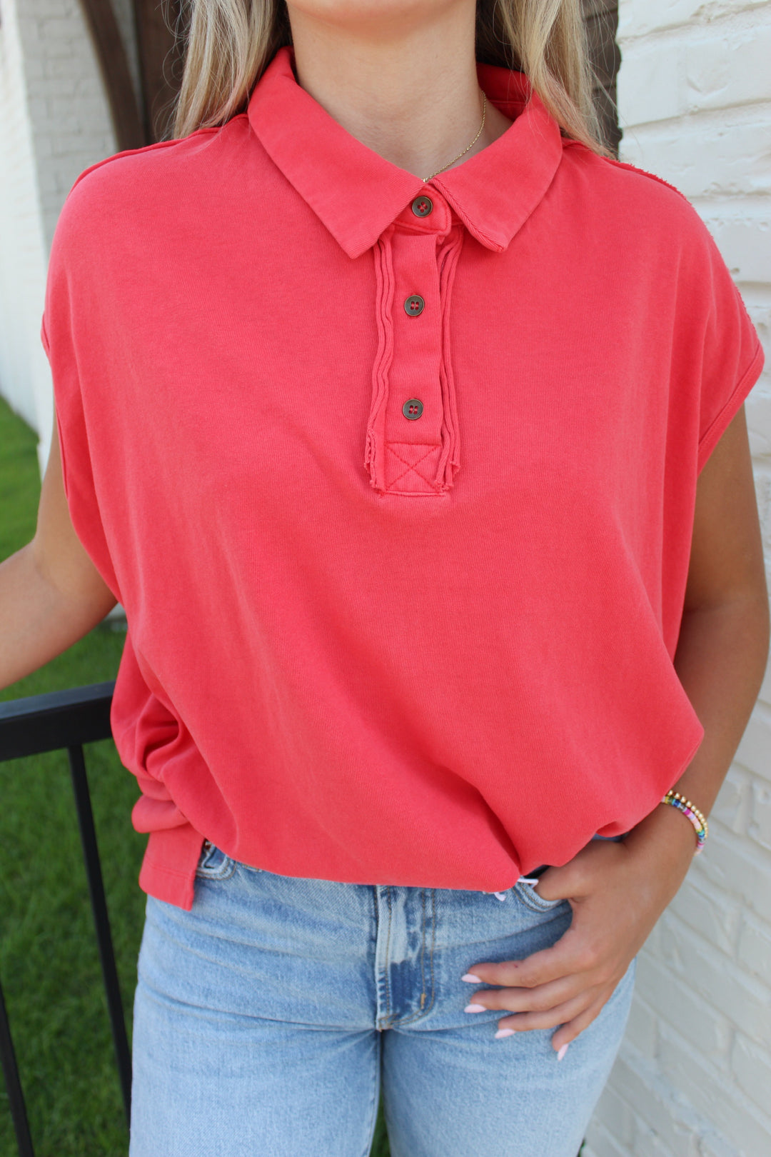HALLIE COLLARED TOP