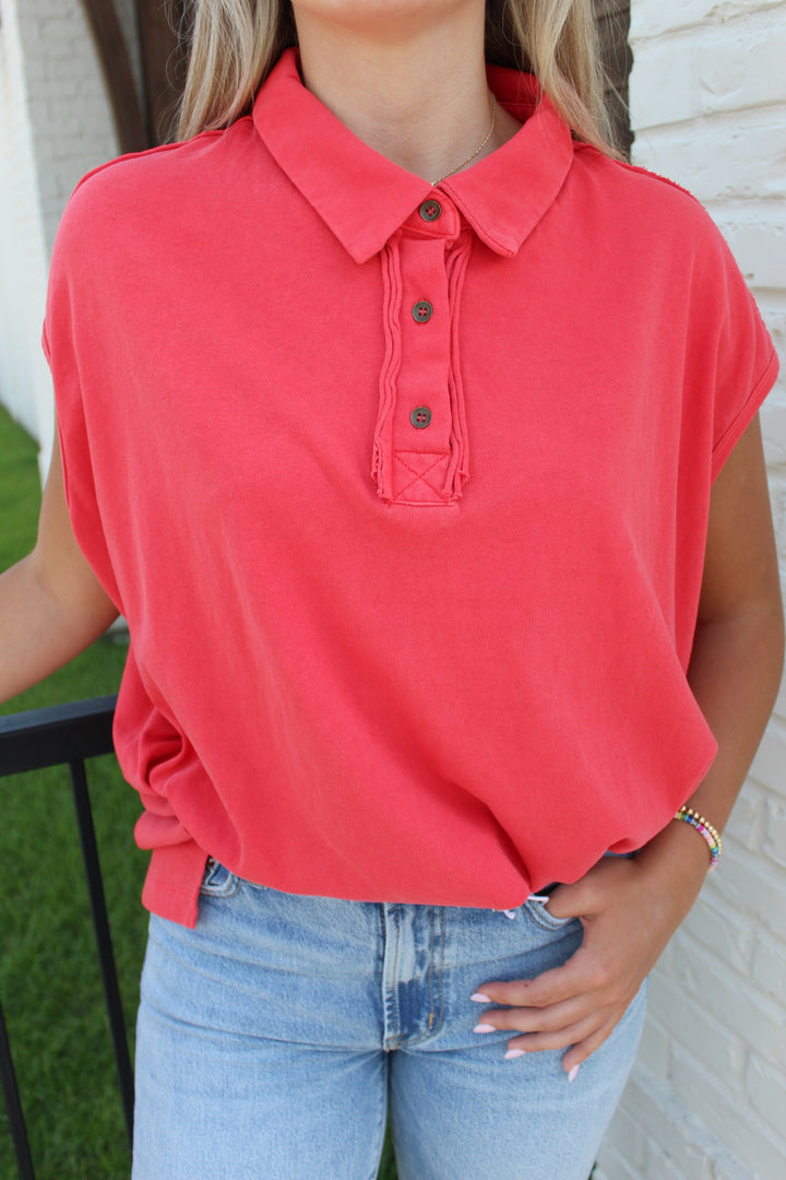 HALLIE COLLARED TOP