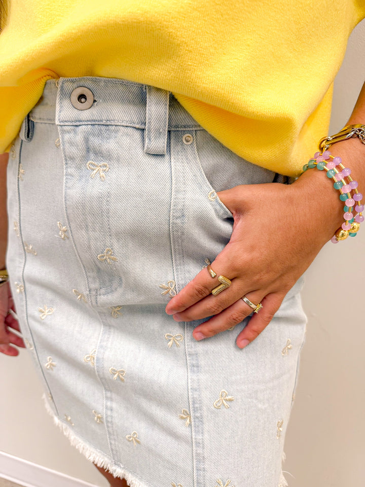 DENIM BOW SKIRT