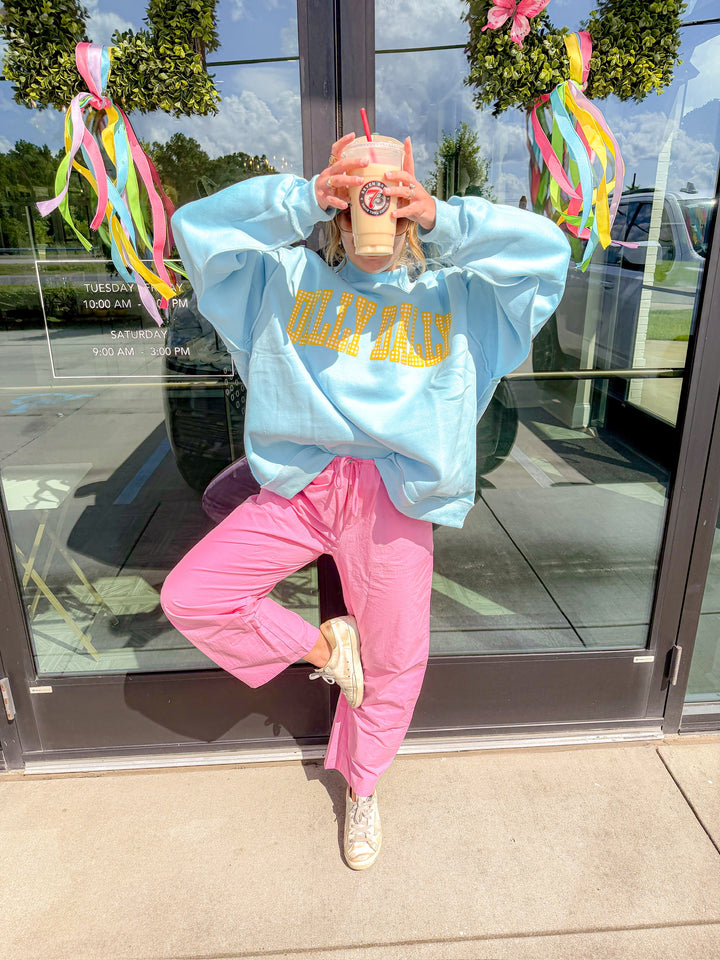 DILLY DALLY/LOLLY GAG REVERSIBLE MOCK NECK SWEATSHIRT