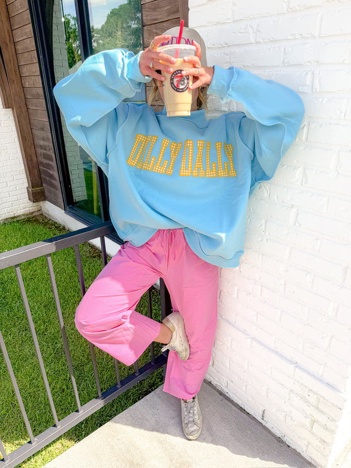 DILLY DALLY/LOLLY GAG REVERSIBLE MOCK NECK SWEATSHIRT