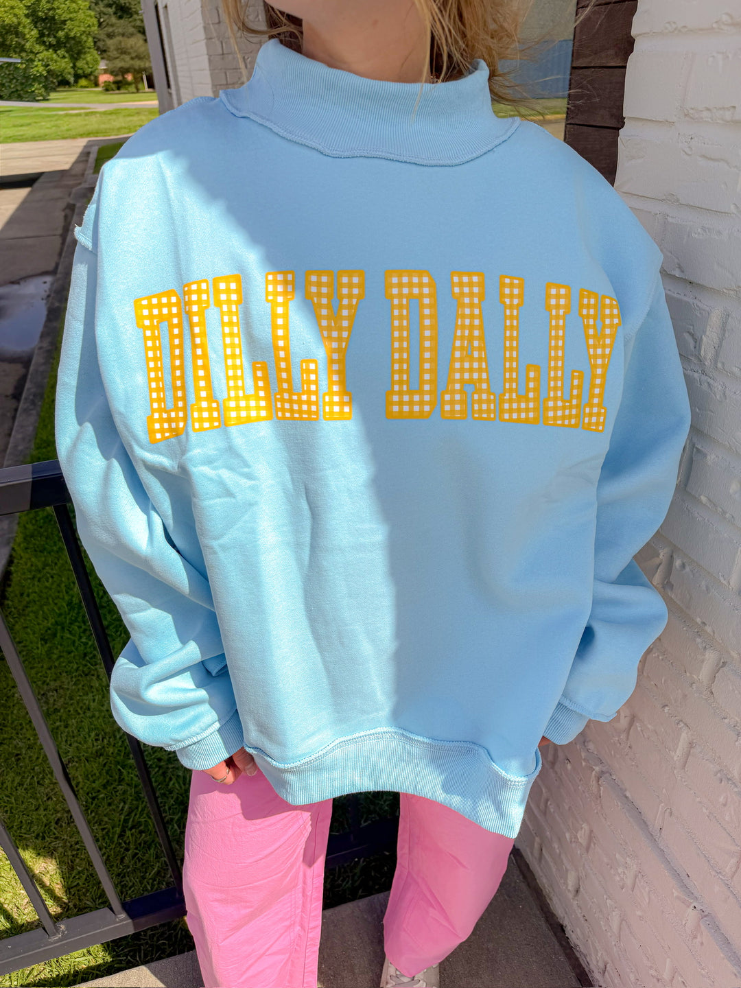 DILLY DALLY/LOLLY GAG REVERSIBLE MOCK NECK SWEATSHIRT