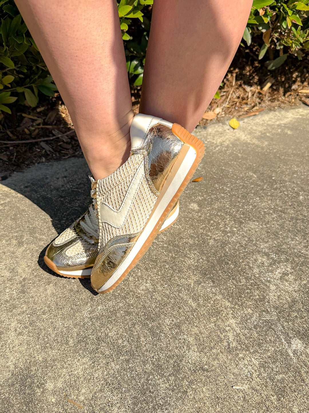 BIANCA GOLD WOVEN MESH SNEAKER