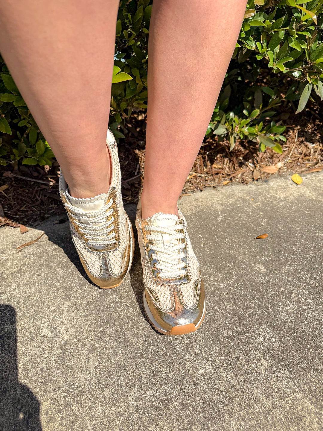 BIANCA GOLD WOVEN MESH SNEAKER