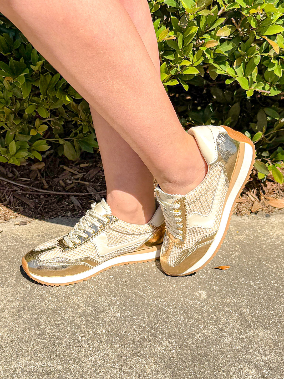 BIANCA GOLD WOVEN MESH SNEAKER
