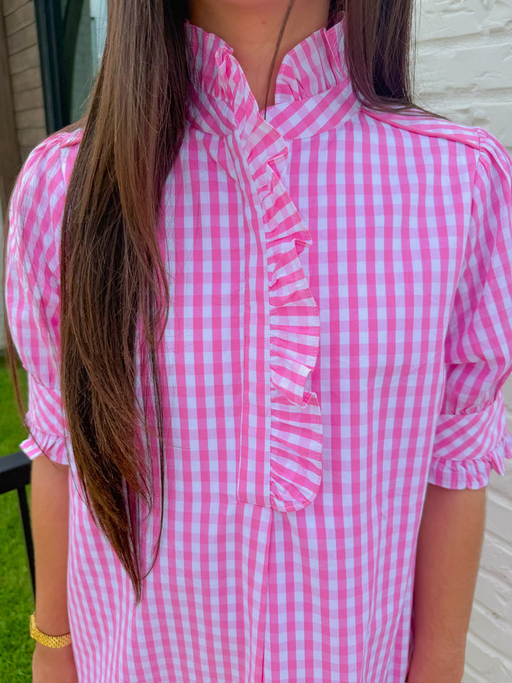 DARLING DETAILS GINGHAM DRESS