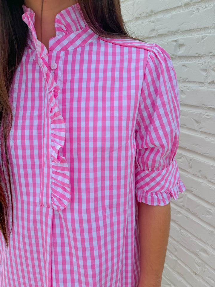 DARLING DETAILS GINGHAM DRESS