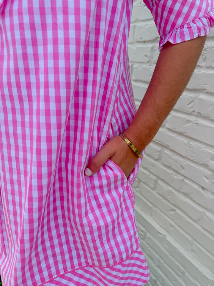 DARLING DETAILS GINGHAM DRESS