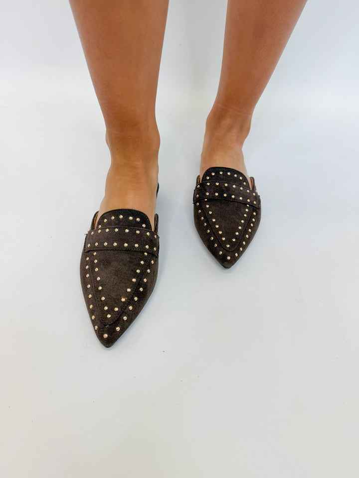 CHARLOTTE STUDDED MULE