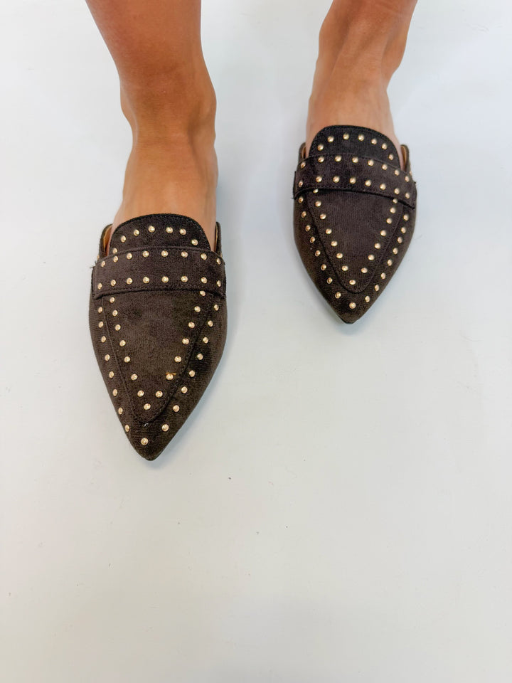 CHARLOTTE STUDDED MULE