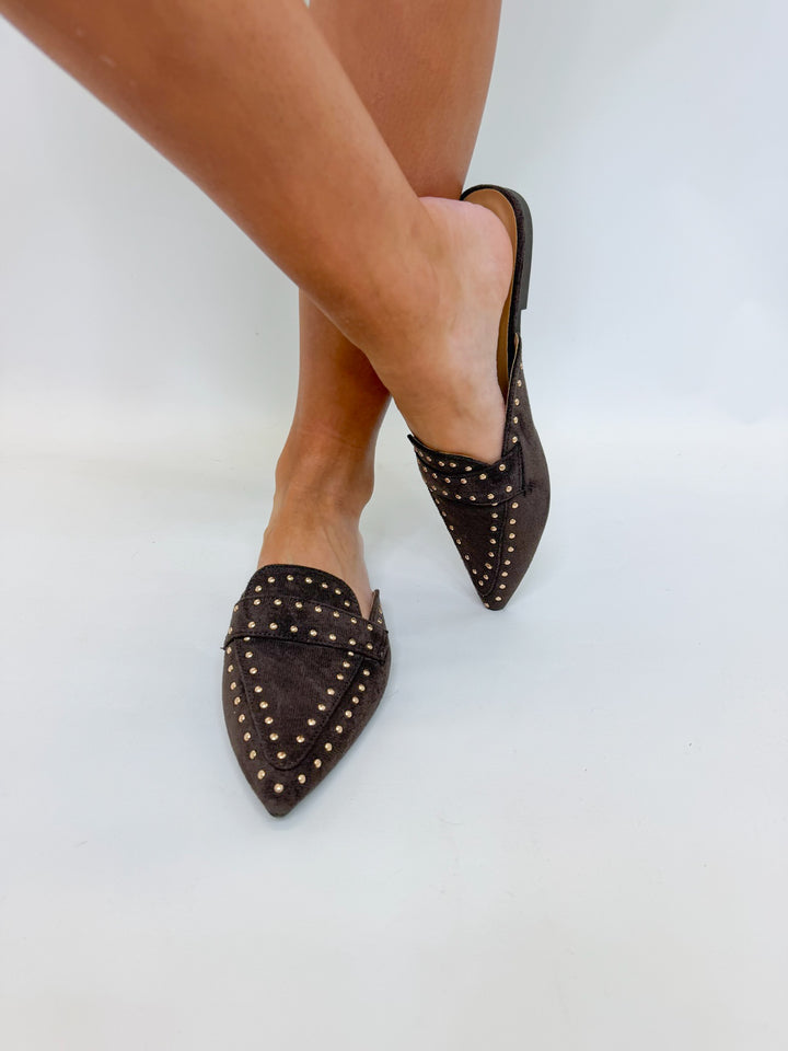 CHARLOTTE STUDDED MULE