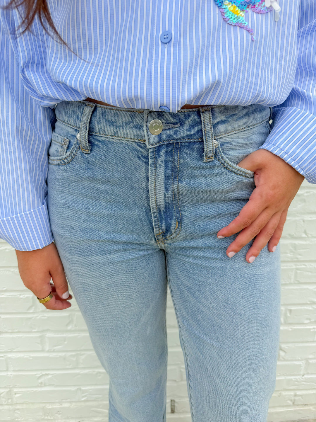 ALEKS MID RISE STRAIGHT LONG JEAN