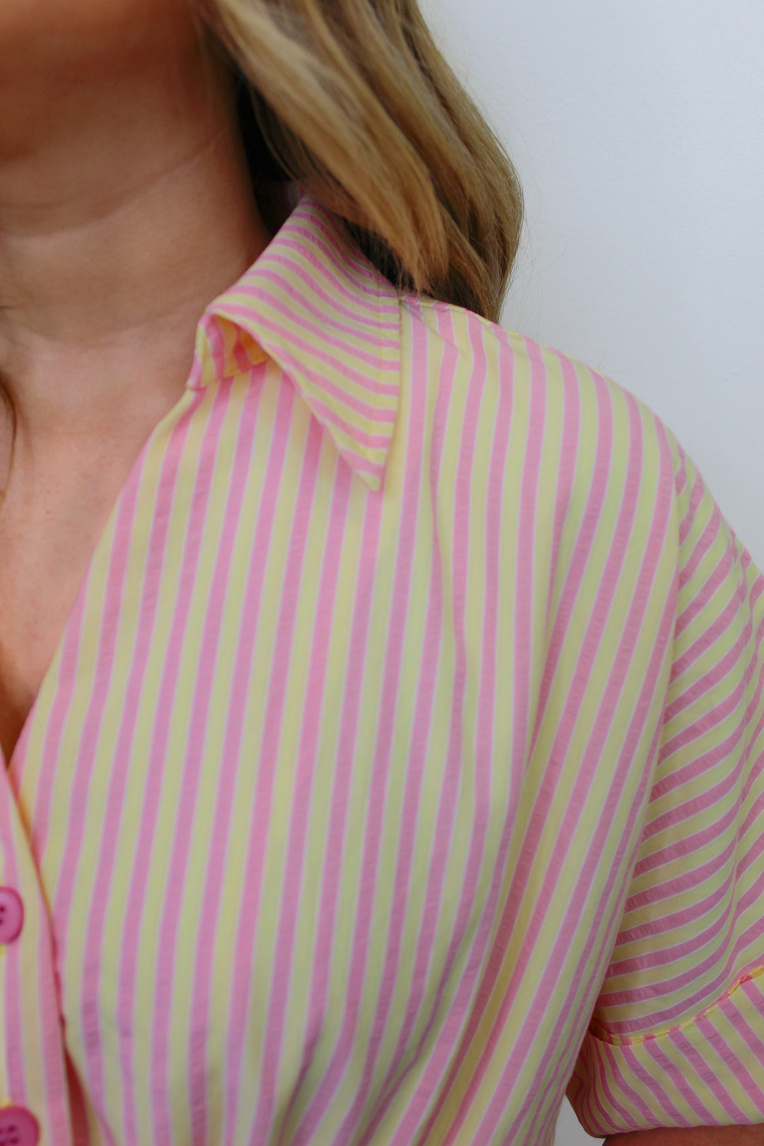 SWEET DAYS PINSTRIPE MIDI DRESS