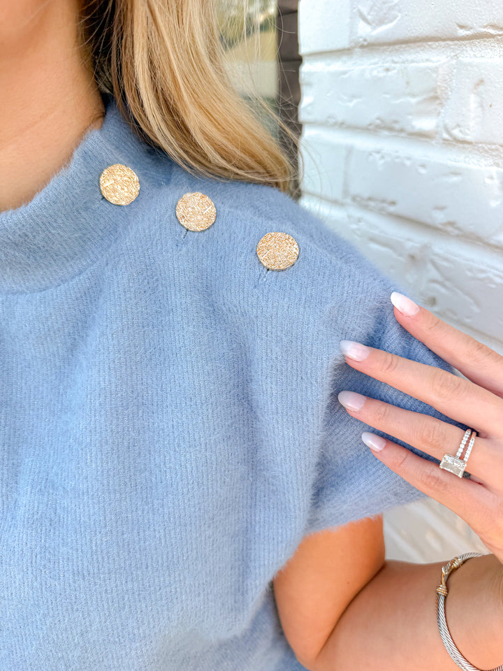 BLUEBELL BUTTON SHOULDER TOP