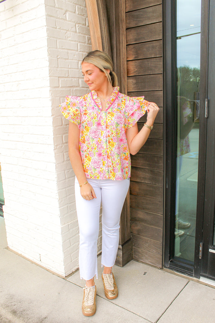 SUNLIT FLORAL BLOUSE