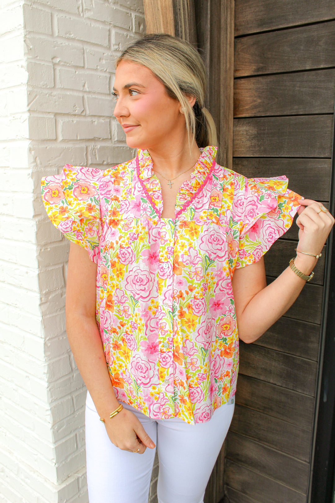 SUNLIT FLORAL BLOUSE
