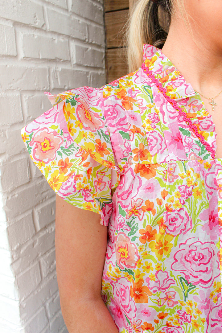 SUNLIT FLORAL BLOUSE