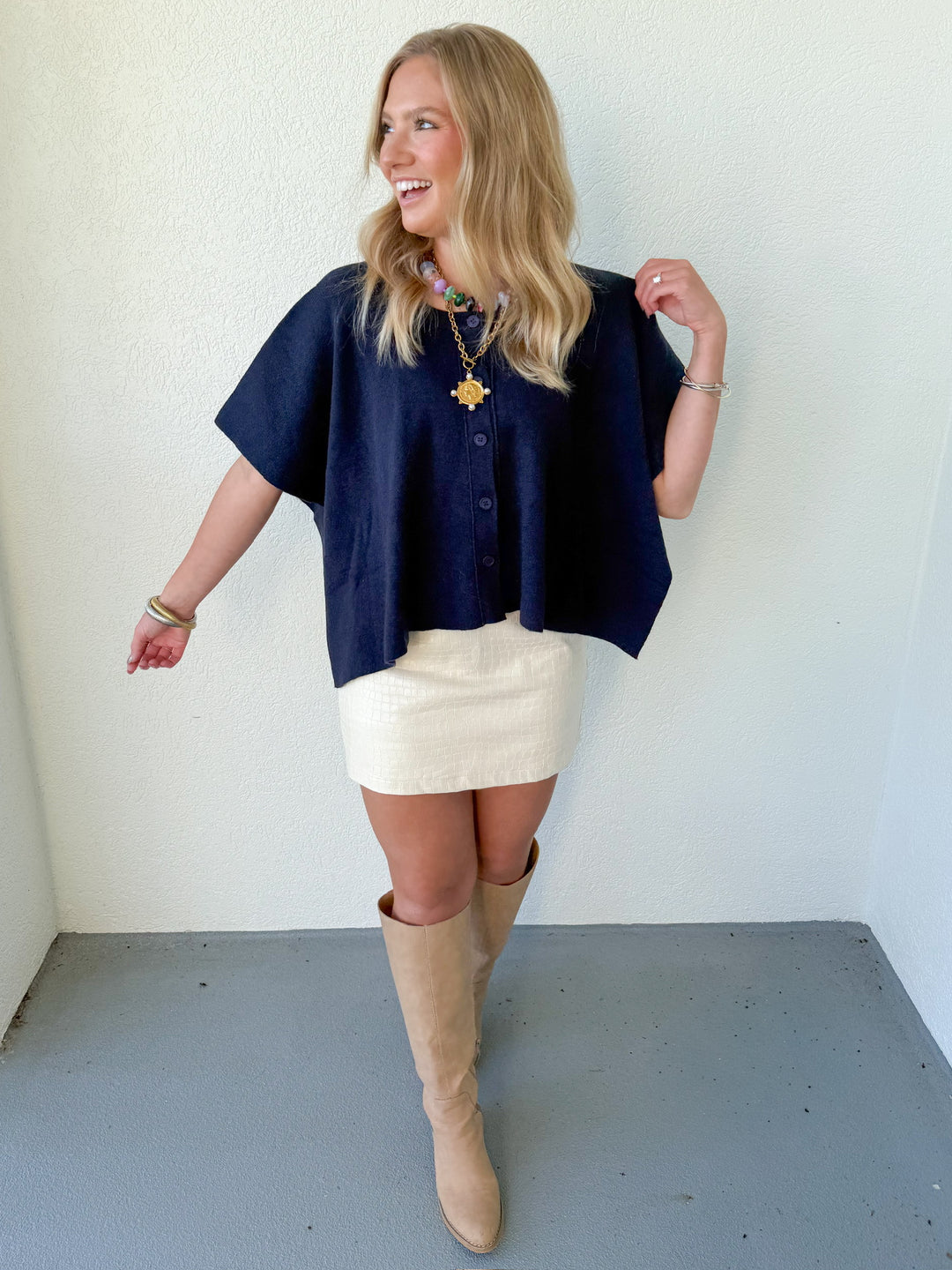 PRE-ORDER: SHORT SLEEVE PONCHO CARDIGAN