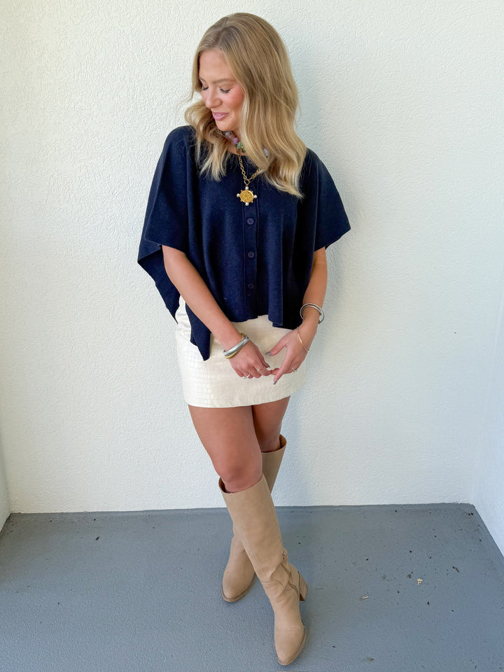 PRE-ORDER: SHORT SLEEVE PONCHO CARDIGAN