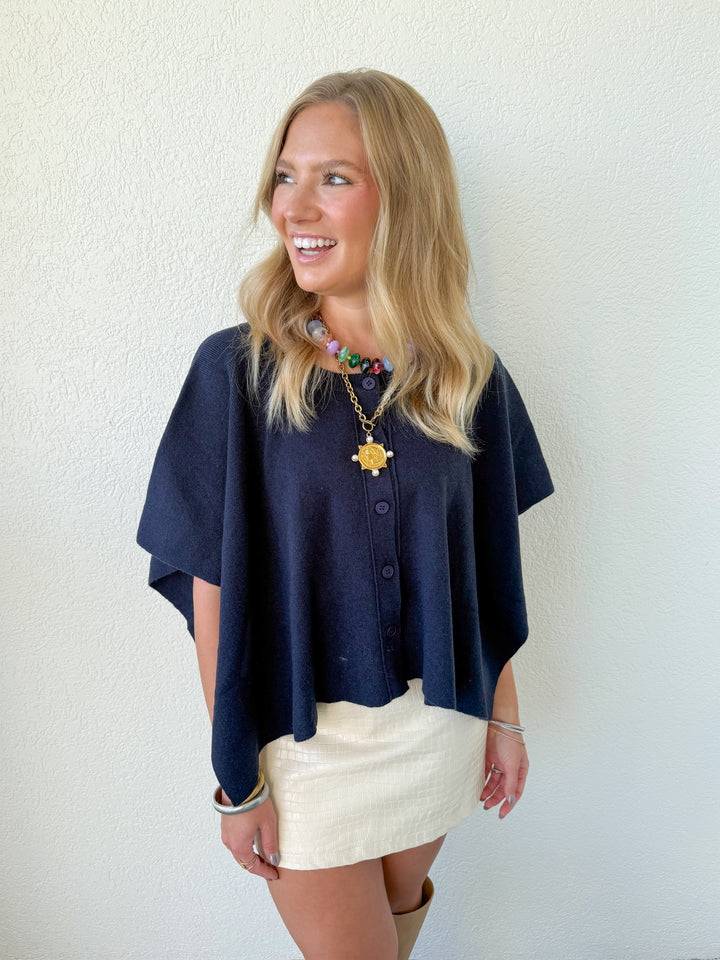 PRE-ORDER: SHORT SLEEVE PONCHO CARDIGAN