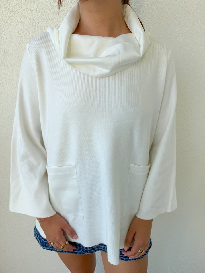 WINTER WHITE MOCK NECK KNIT