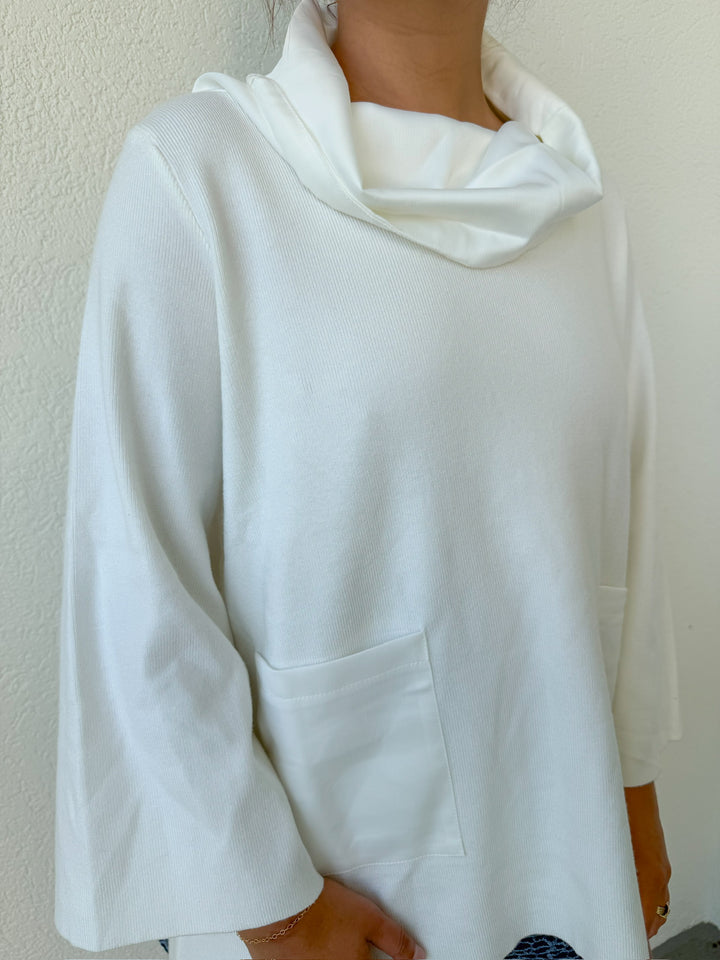 WINTER WHITE MOCK NECK KNIT