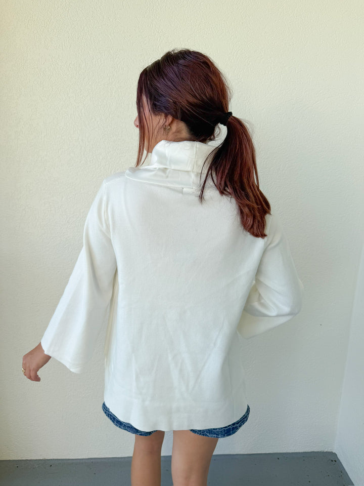 WINTER WHITE MOCK NECK KNIT