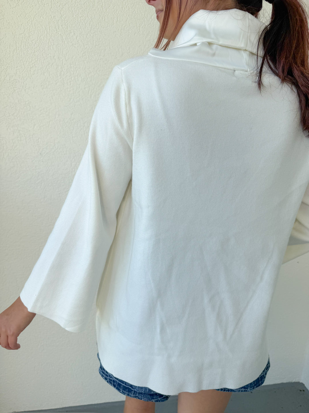 WINTER WHITE MOCK NECK KNIT