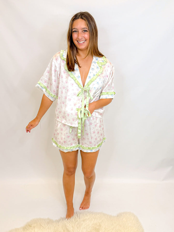 TIED WITH RUFFLES PJ SET