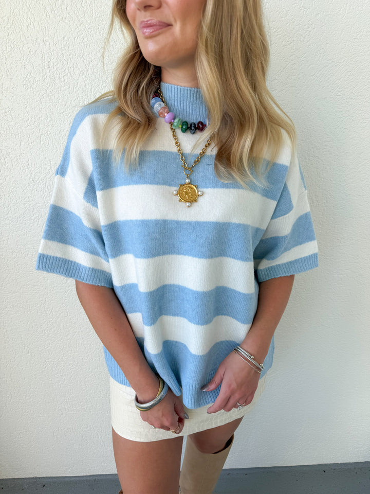 PRE-ORDER: LIGHT BLUE SHORT SLEEVE KNIT