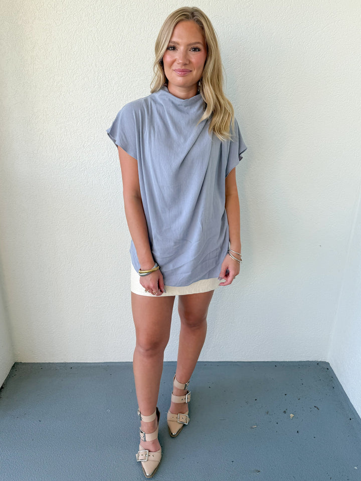 PRE-ORDER: COWL NECK CAP SLEEVE TOP