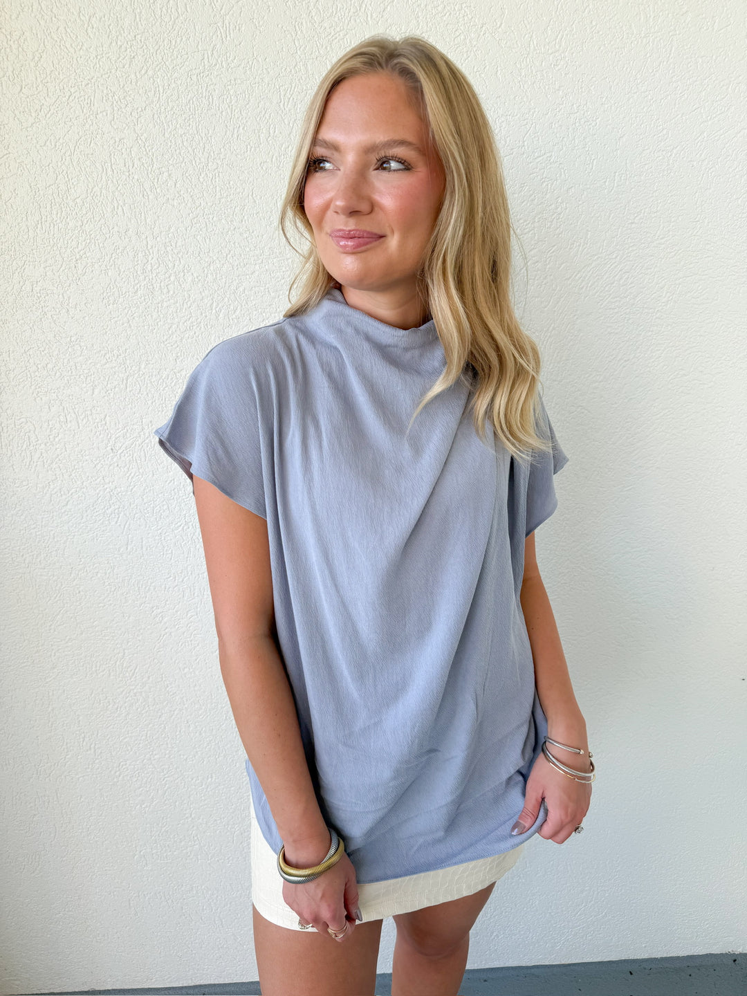 PRE-ORDER: COWL NECK CAP SLEEVE TOP