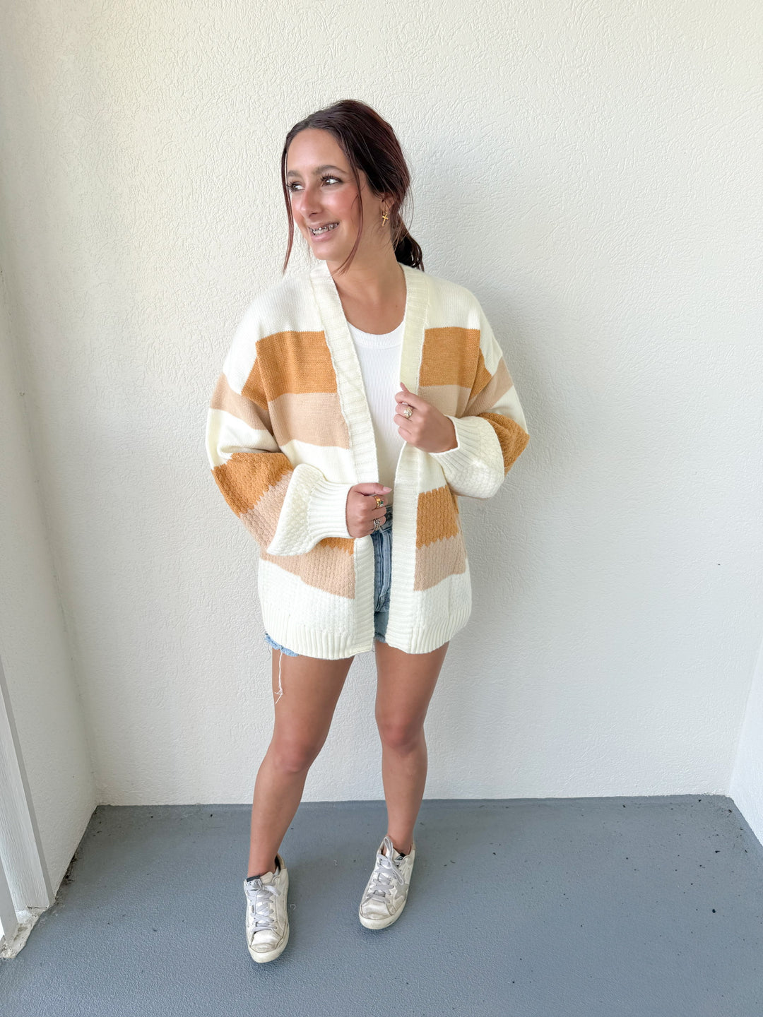 PRE-ORDER: COLOR BLOCK TEXTURED CARDIGAN